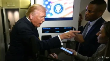 1763494777 ترامب يهين صحفية بلومبرج للمرة التانية على طيارة الرئاسة تحت