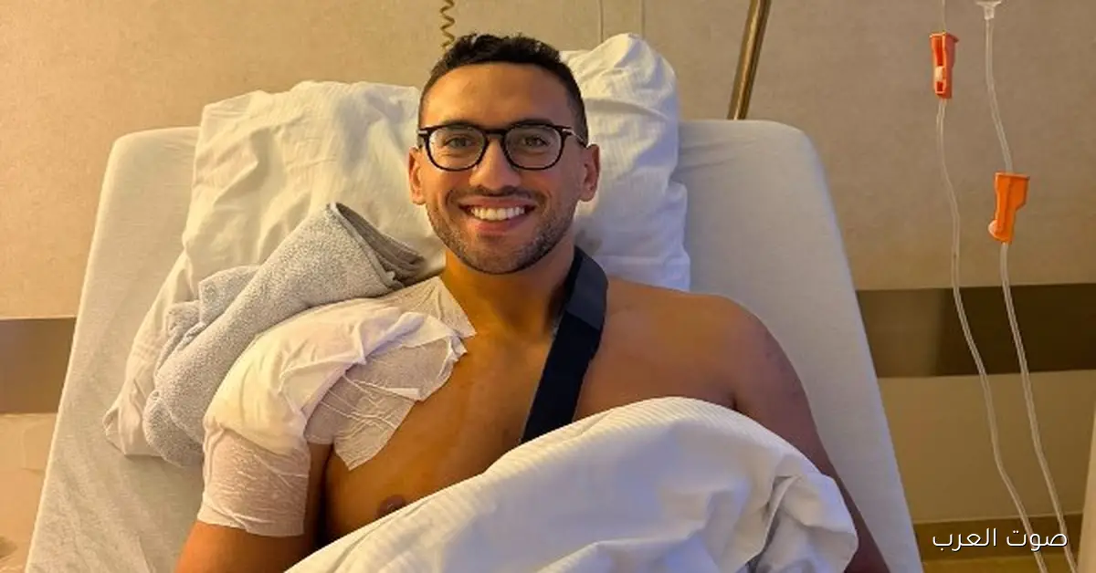أحمد الجندي دخل المستشفى عشان عملية جراحية في كتفه