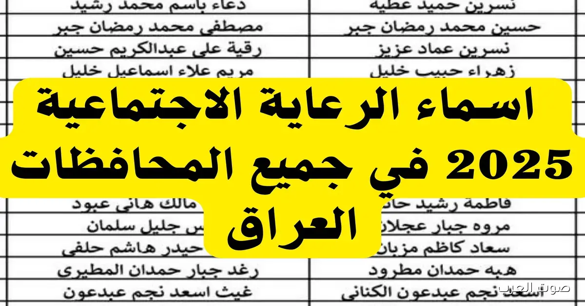 مُتــاح الآن اسماء المشمولين بالرعاية الاجتماعية الوجبة السابعة 2025 عبر spa.gov.iq/umbrella