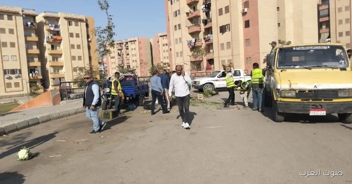 العبور الجديدة بتكمل شغلها في إزالة الباعة الجائلين وتنظيم الممرات العامة
