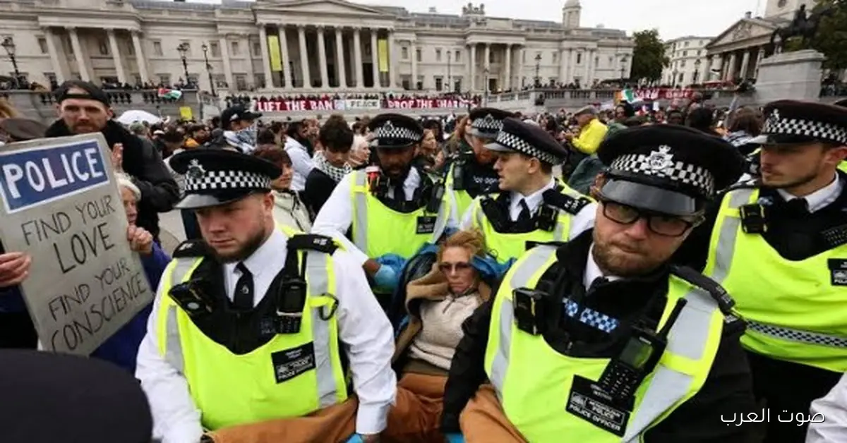 شرطة لندن تقبض على 90 متظاهر بسبب احتجاجات ضد حظر “فلسطين أكشن”