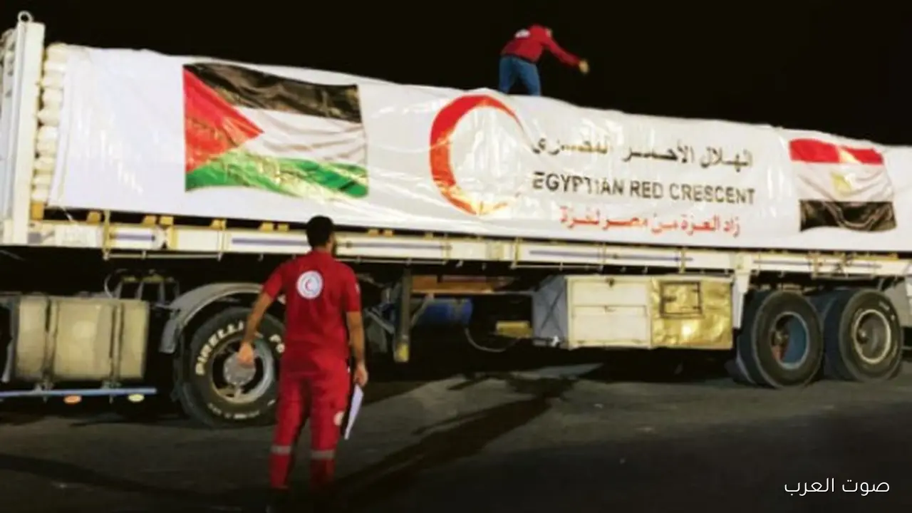 قافلة “زاد العزة” 72 توصل مساعدات لغزة