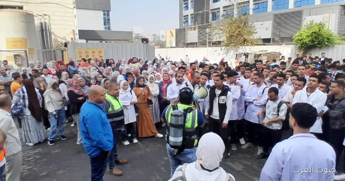 نجاح تجربة إخلاء في كلية التمريض بجامعة عين شمس