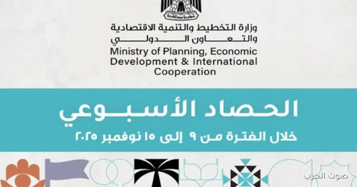 نشارككم تفاصيل حصاد الأداء الأسبوعي لوزارة التخطيط والتنمية الاقتصادية