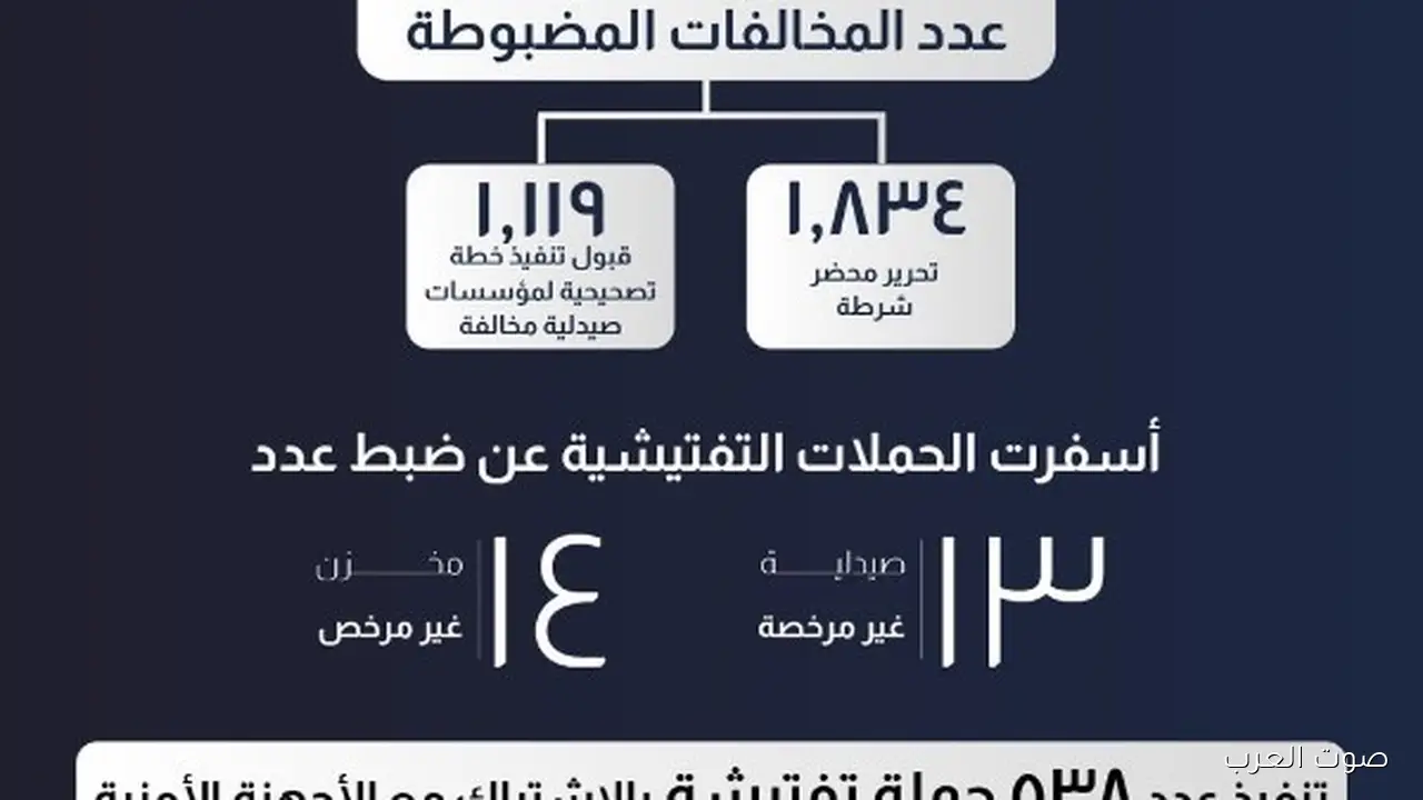 هيئة الدواء: ضبط 13 صيدلية و14 مخزن غير مرخص في أكتوبر