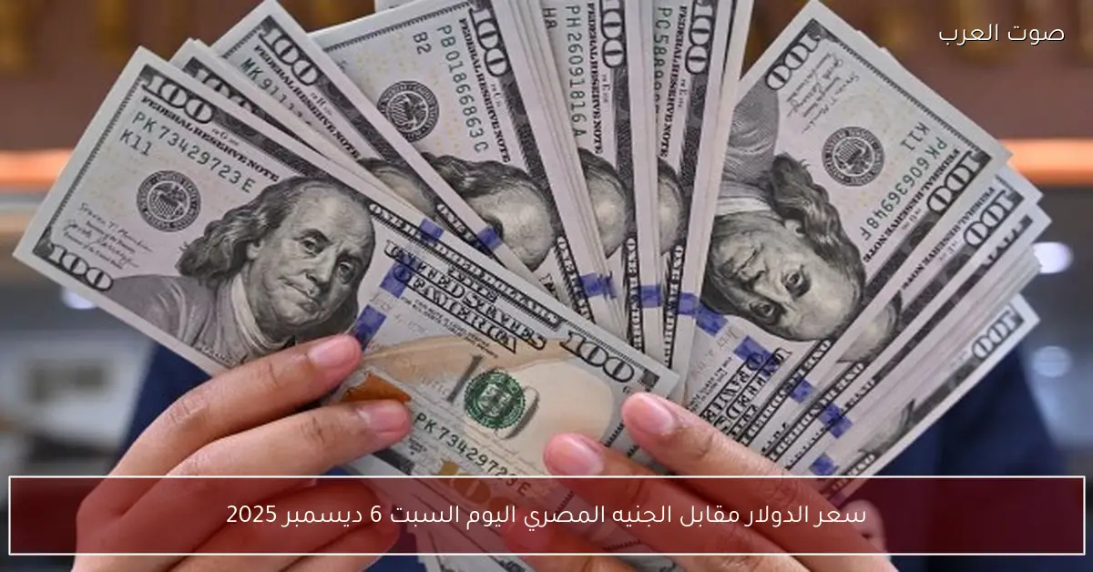 سعر الدولار مقابل الجنيه المصري اليوم السبت 6 ديسمبر 2025
