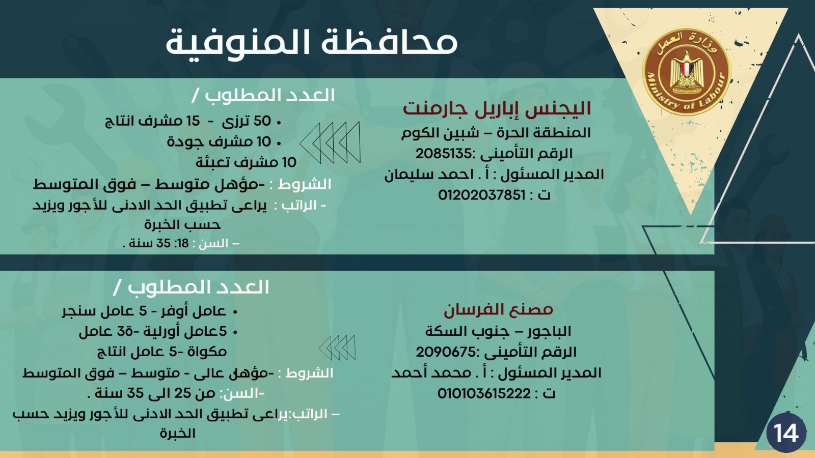 5843 وظيفة جديدة في 10 محافظات 15 1765024023 311 5843 وظيفة جديدة في 10 محافظات