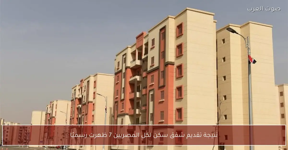 نتيجة تقديم شقق سكن لكل المصريين 7 ظهرت رسميًا