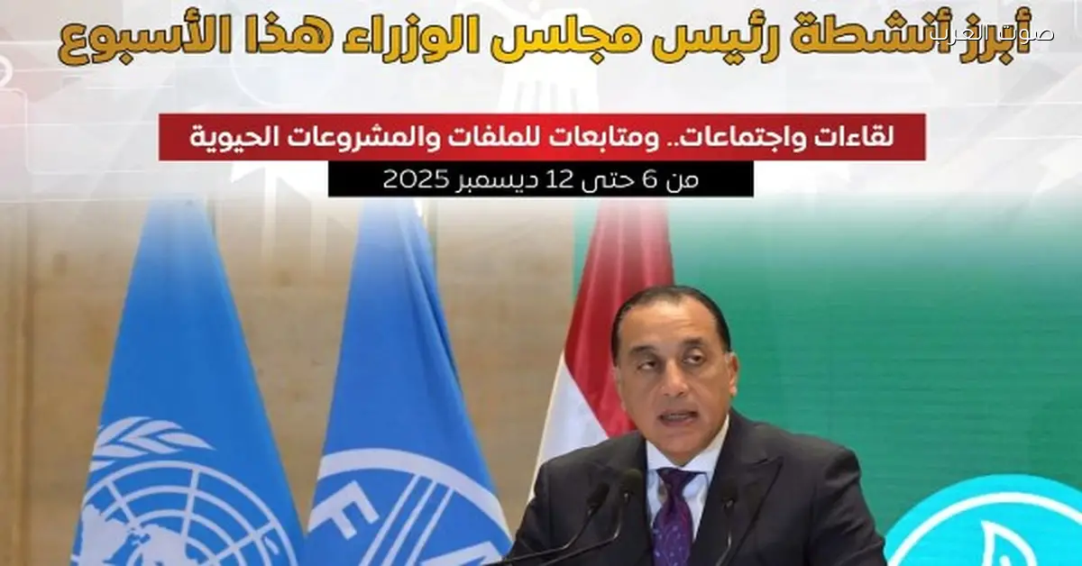 إنفوجراف: أهم أنشطة رئيس الوزراء في الأسبوع