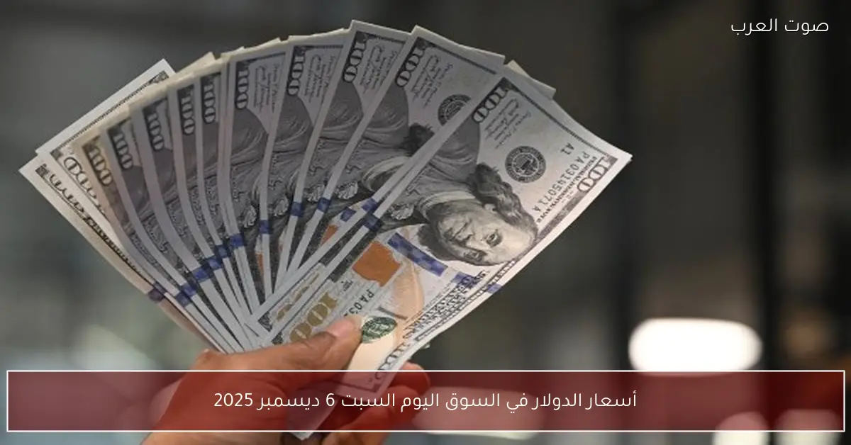 أسعار الدولار في السوق اليوم السبت 6 ديسمبر 2025