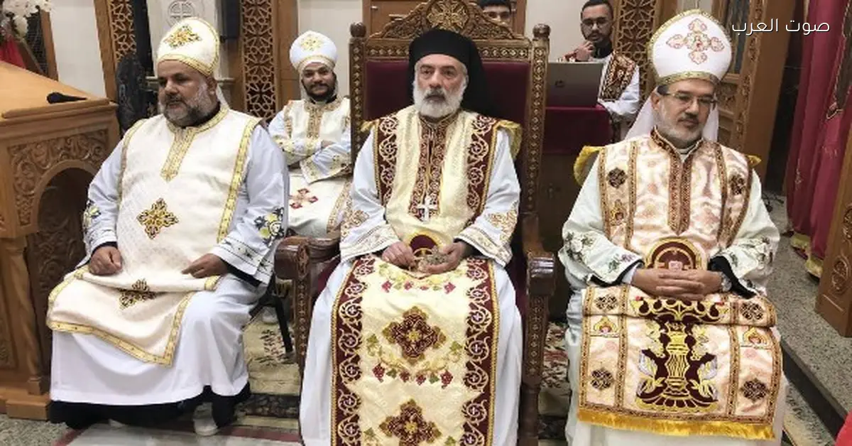 الأنبا باسيليوس يصلي قداس في كنيسة السيدة العذراء بجاهين