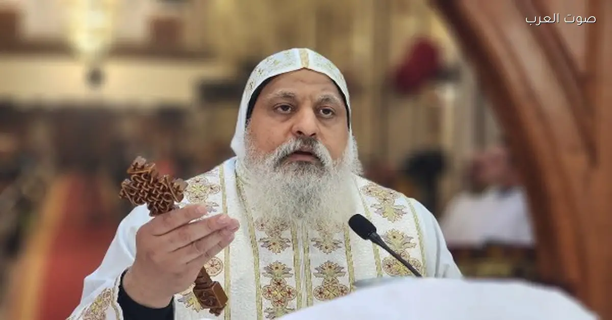 الأنبا ميخائيل يصلي التسبحة والقداس في مطرانية حلوان