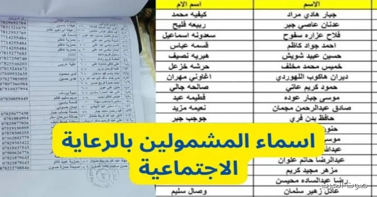 حياة كريمة .. الاستعلام عن أسماء الرعاية الاجتماعية 2025 الوجبة السابعة عبر منصة مظلتي spa.gov.iq