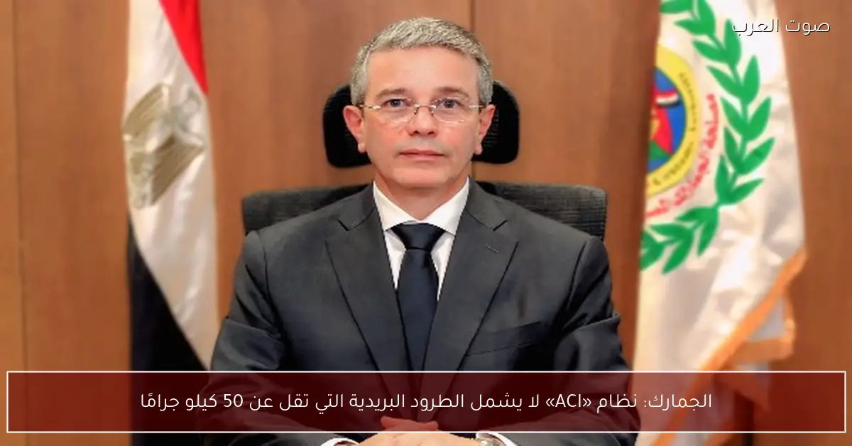 الجمارك: نظام «ACI» لا يشمل الطرود البريدية التي تقل عن 50 كيلو جرامًا