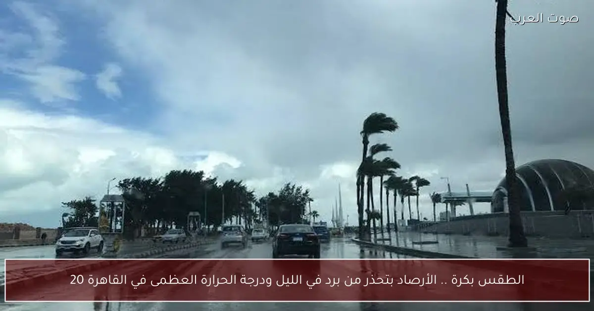 الطقس بكرة .. الأرصاد بتحذر من برد في الليل ودرجة الحرارة العظمى في القاهرة 20
