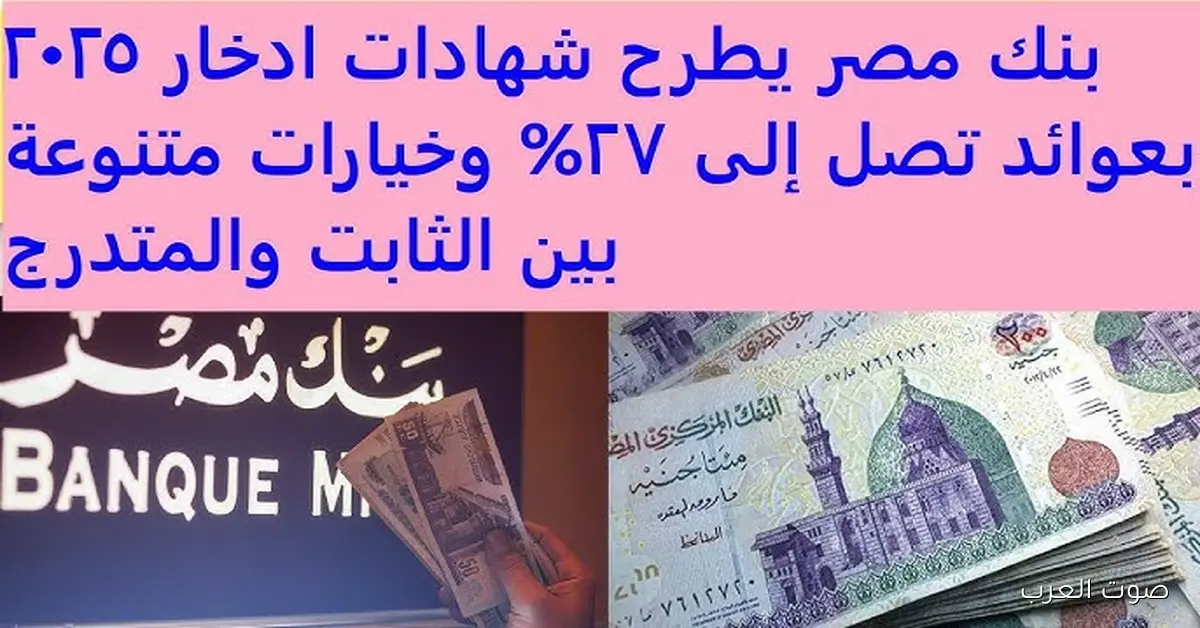 “أجر بدون مجهود” شهادات بنك مصر الجديدة 2025 المتواجدة في كافة الفروع حالياً بعائد شهري وسنوي