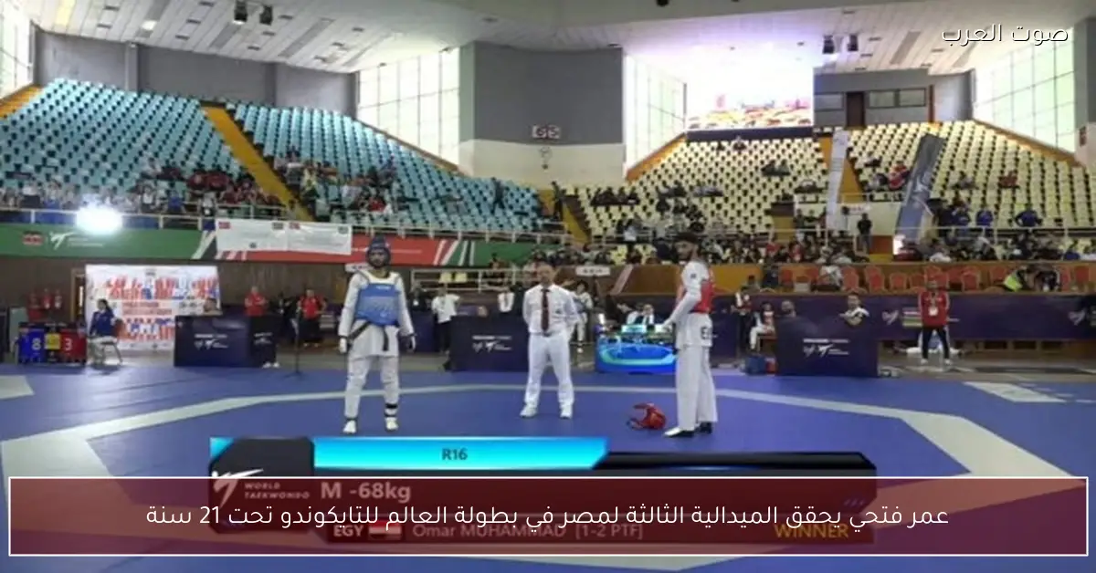 عمر فتحي يحقق الميدالية الثالثة لمصر في بطولة العالم للتايكوندو تحت 21 سنة