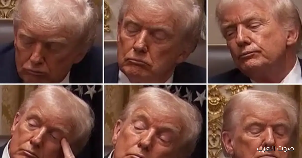 فيديو ترامب وهو نايم في اجتماع حكومي يسبب ضجة