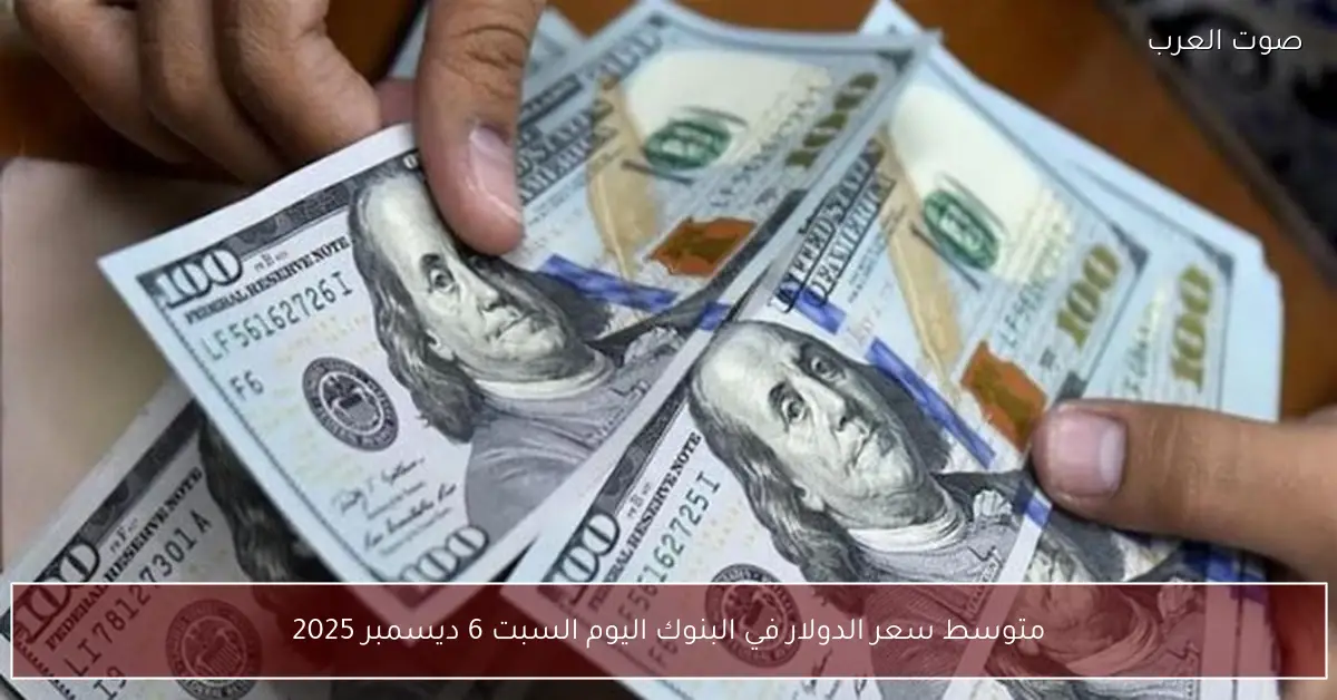 متوسط سعر الدولار في البنوك اليوم السبت 6 ديسمبر 2025