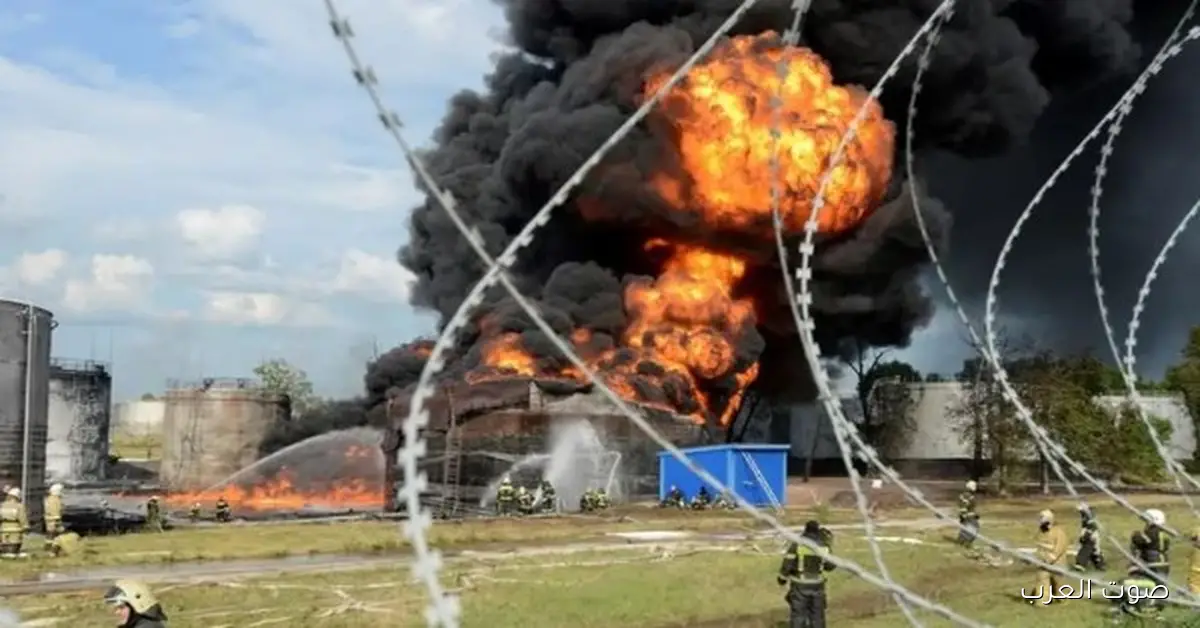 نشوب حريق في مستودع نفط في روسيا بعد هجوم بطائرة مسيرة من أوكرانيا