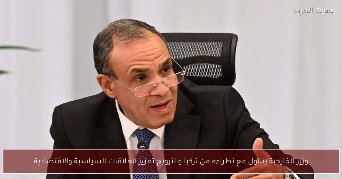 وزير الخارجية يتناول مع نظراءه من تركيا والنرويج تعزيز العلاقات السياسية والاقتصادية