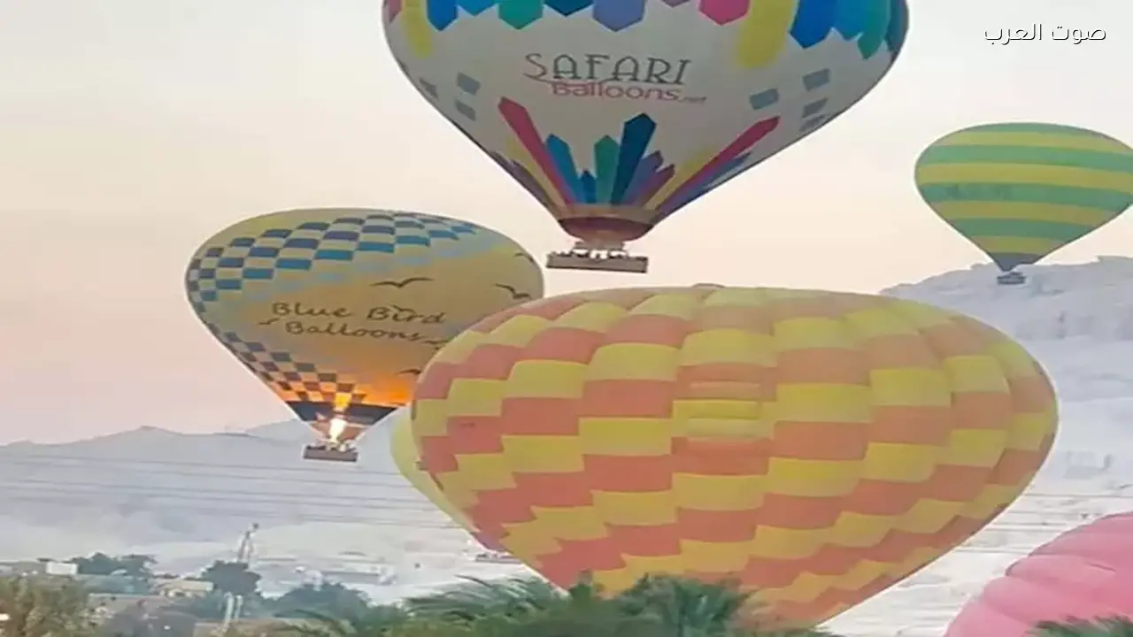 تعليق رحلات البالون الطائر في الأقصر لليوم الخامس بسبب سرعة الرياح